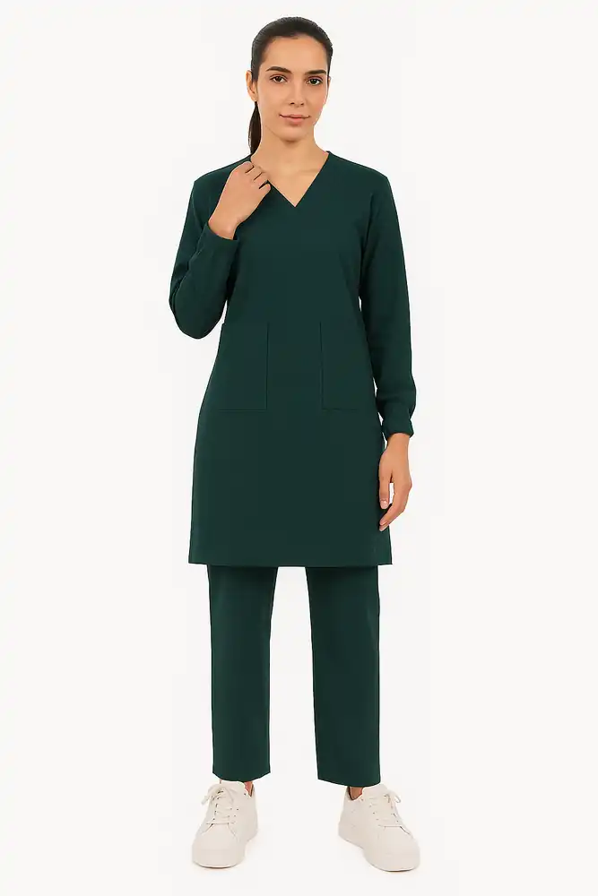 Modest v-neck Womens Scrub